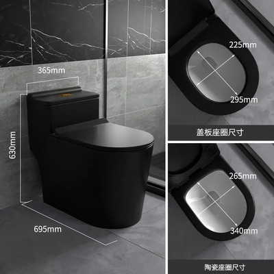 Sifão que nivela grupos cerâmicos do banheiro de Matte Black Toilet One Piece