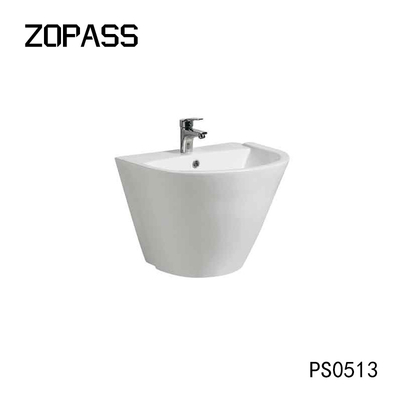 Bacia de lavagem moderna branca de Hung Porcelain Half Pedestal Hand da parede do dissipador do estilo europeu