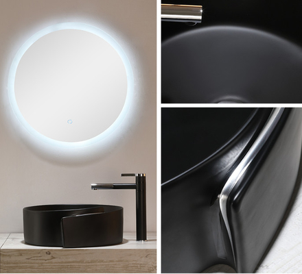 Bacia sanitária cerâmica oval Matte Black Bathroom Bowl Sinks dos mercadorias 9L