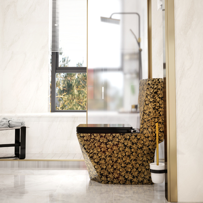 Siphonic dourado preto cerâmico uma parede Hung Easy Clean do toalete da parte