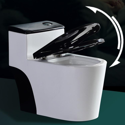 Sifão que nivela o estilo clássico preto branco do toalete sanitário dos mercadorias