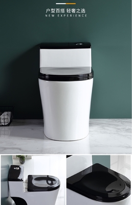 Sifão que nivela o estilo clássico preto branco do toalete sanitário dos mercadorias