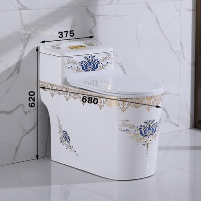 Siphonic um luxo do toalete da altura do conforto da parte galvanizou dourado