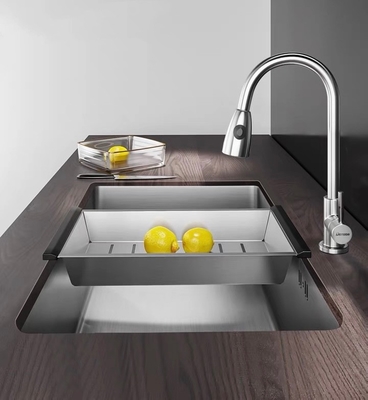 bacia de aço inoxidável retangular da cozinha 9L sob o dissipador contrário