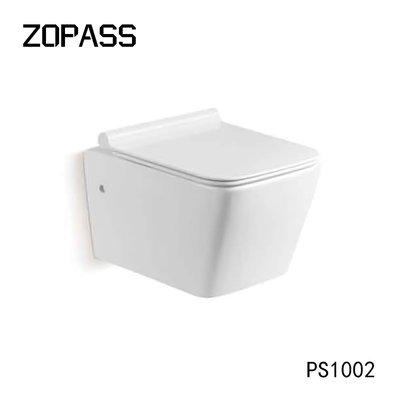 Parede sem aro Hung Toilet Gravity Flushing do estojo compacto branco da cor