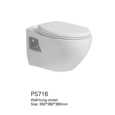 espaço de duas partes de 650*350*805mm que salvar fixado na parede sem aro dos toaletes