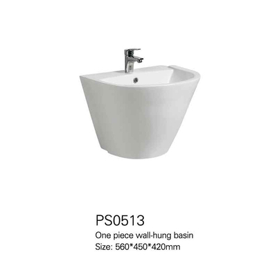 Bacia de lavagem moderna branca de Hung Porcelain Half Pedestal Hand da parede do dissipador do estilo europeu