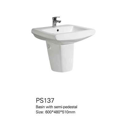 Bacia direta de Hung Basins Ceramic Semi Pedestal da parede da lavagem da mão da fábrica para o banheiro