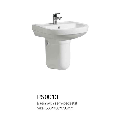 Bacia da porcelana de Hung Pedestal Sinks Hand Painted da parede do banheiro para a bacia de lavagem da mão