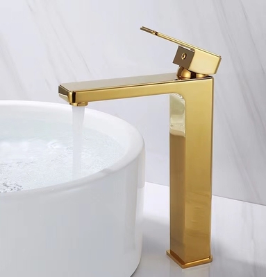 Torneira lustrada da bacia de lavagem do punho do torneira sanitário de bronze dourado dos mercadorias única
