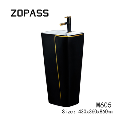 Bacia 525*430*860mm sanitária cerâmica dos mercadorias uma parte com toalete preto