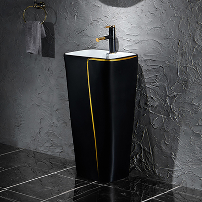 Bacia 525*430*860mm sanitária cerâmica dos mercadorias uma parte com toalete preto
