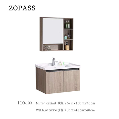 Parede espelhada Hung Vanity Units dos armários de banheiro da madeira maciça