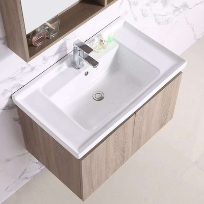 Parede espelhada Hung Vanity Units dos armários de banheiro da madeira maciça