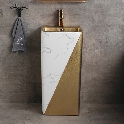 O banheiro da posição do assoalho do suporte 9L afunda o ouro luxuoso uma parte