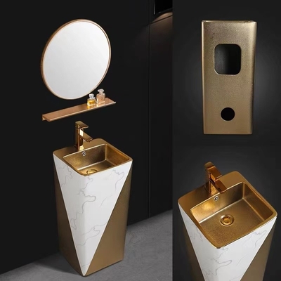 O banheiro da posição do assoalho do suporte 9L afunda o ouro luxuoso uma parte