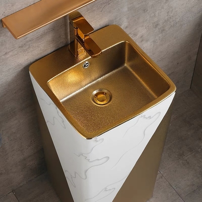 O banheiro da posição do assoalho do suporte 9L afunda o ouro luxuoso uma parte