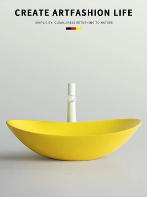 O estilo moderno acima do círculo contrário da bacia dá forma a Matte Yellow Color