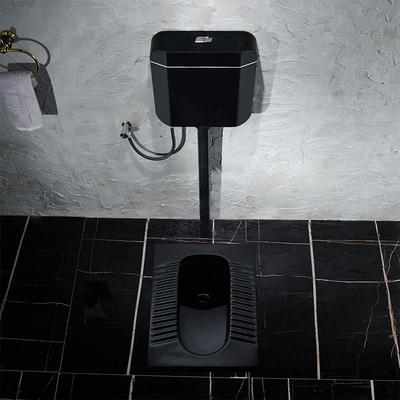 Revestimento da superfície do cetim de Matt Black Ceramic Squatting Pan do banheiro