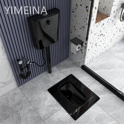 Anti odor comercial Pan With Fender Flushing Tank Squatting cerâmico